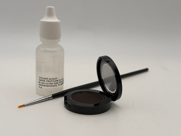 Brown Cake Eyeliner set with Eyeliner Brush and Sealer Solution